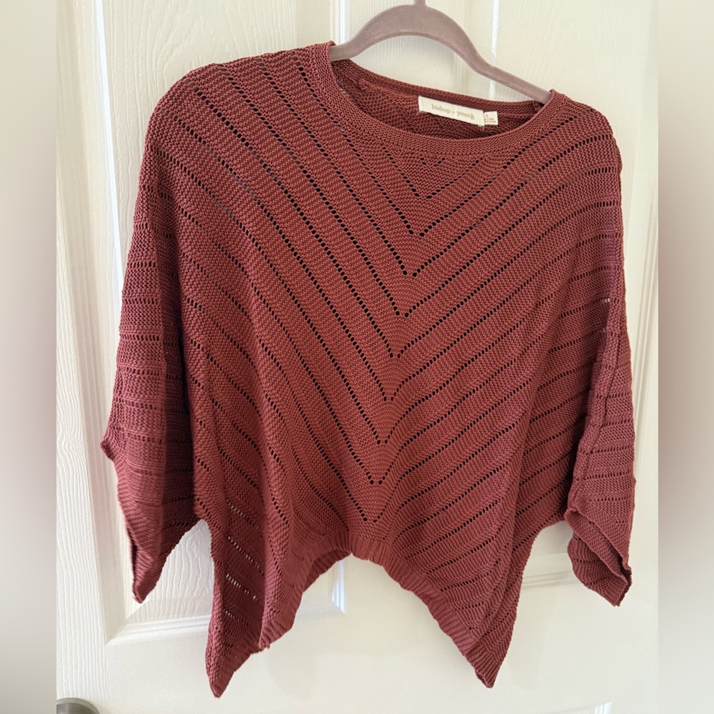 bishop + young Textured Knit Sweater - Burgundy